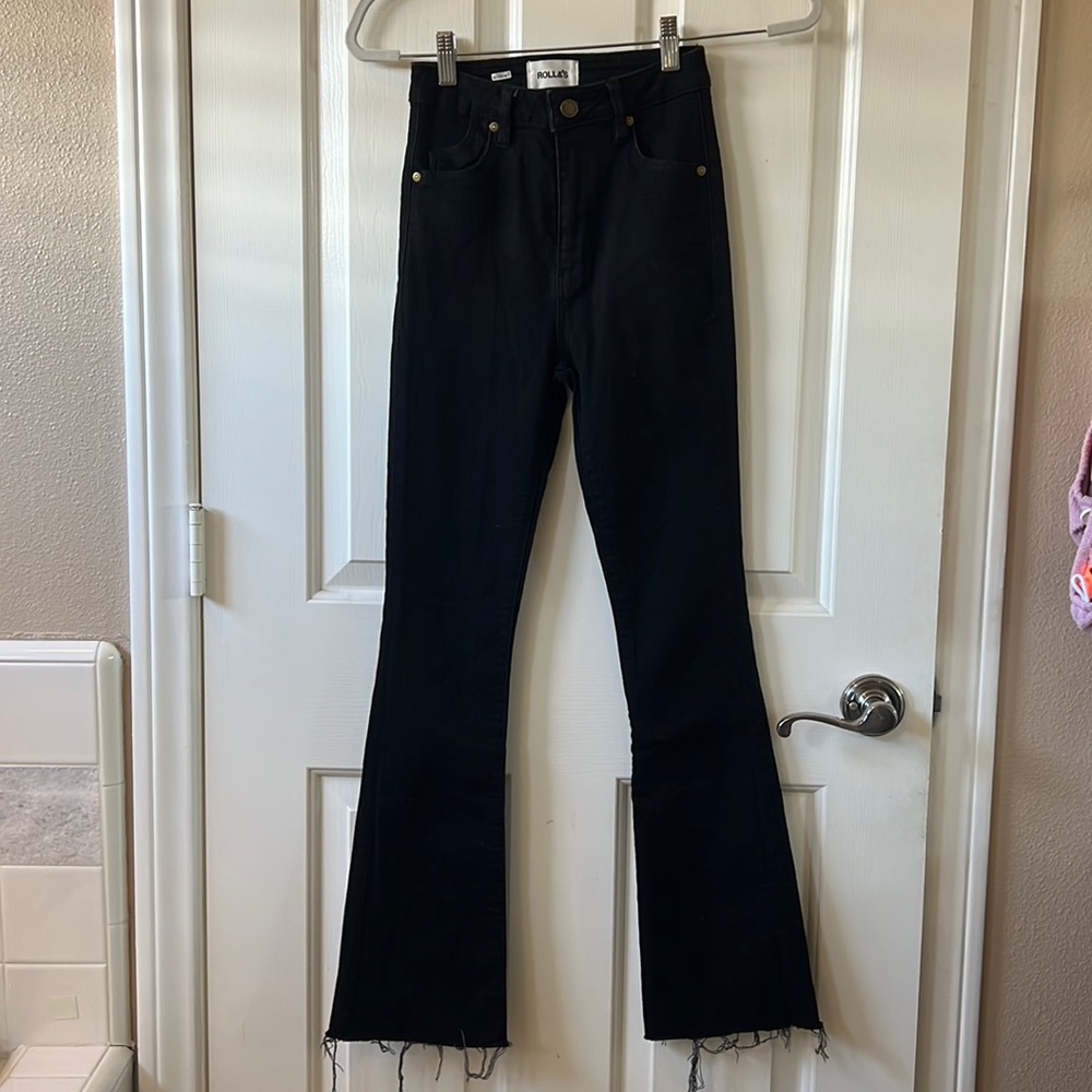 Rolas black high waisted flared jeans